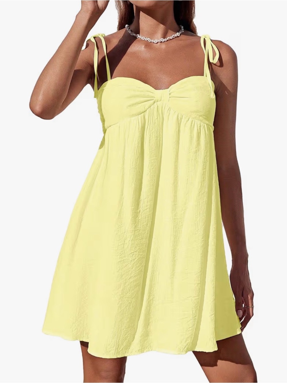 Yellow Tie-Shoulder Dress
